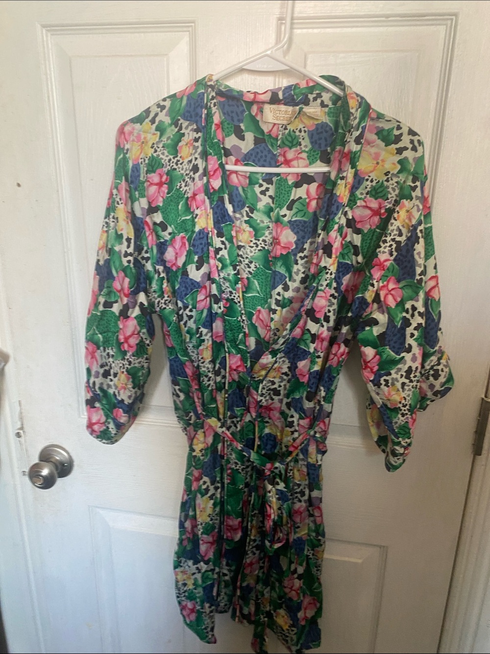 Victoria's Secret Floral Silk Dress in Green, Pink and Blue